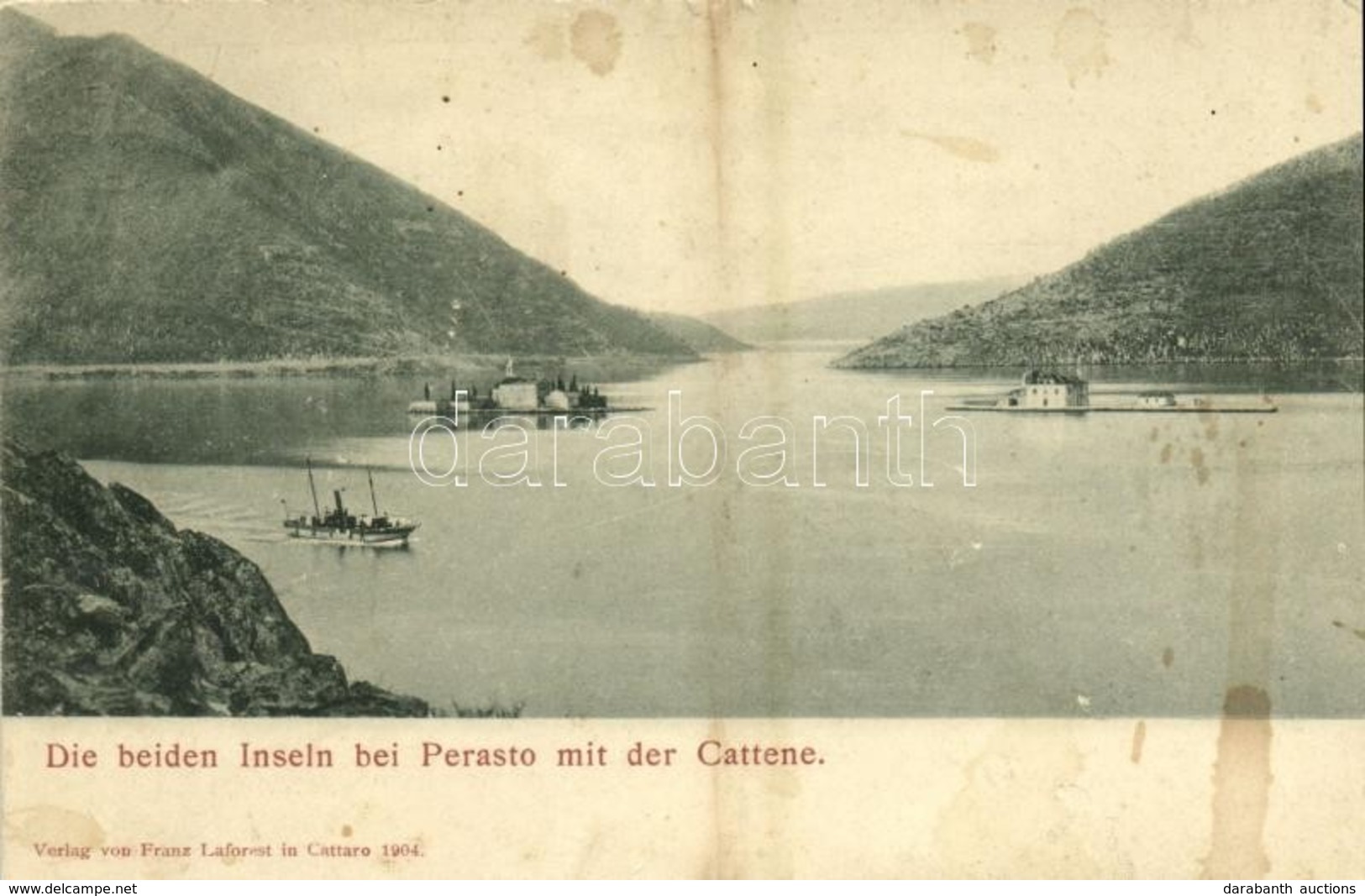 ** T3 Perast, Perasto; Die Beiden Inseln Bei Perasto Mit Der Cattene / Lake, Islands, Steamship (fl) - Otros & Sin Clasificación