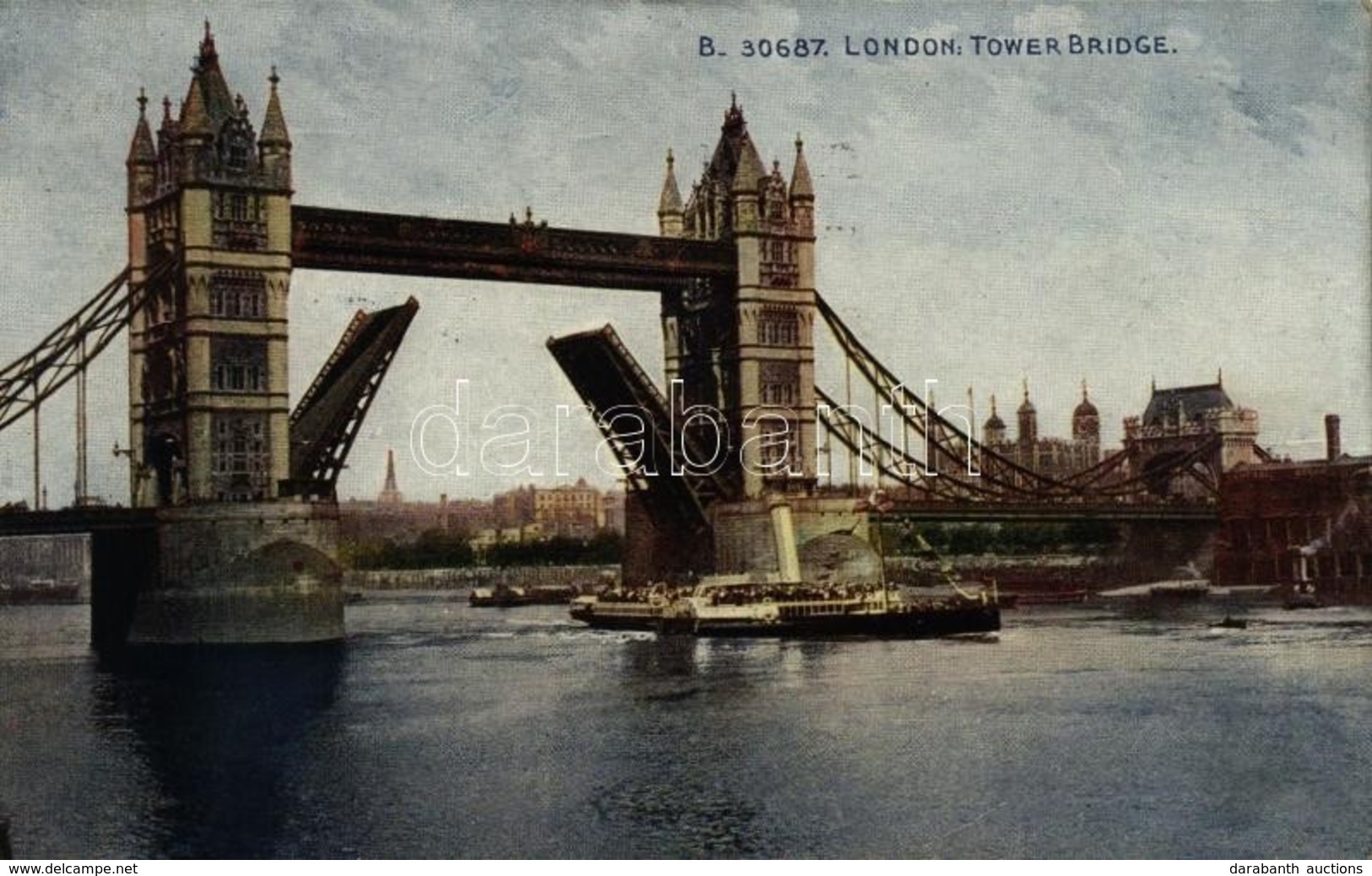 T2 1914 London, Tower Bridge, Steamship - Autres & Non Classés