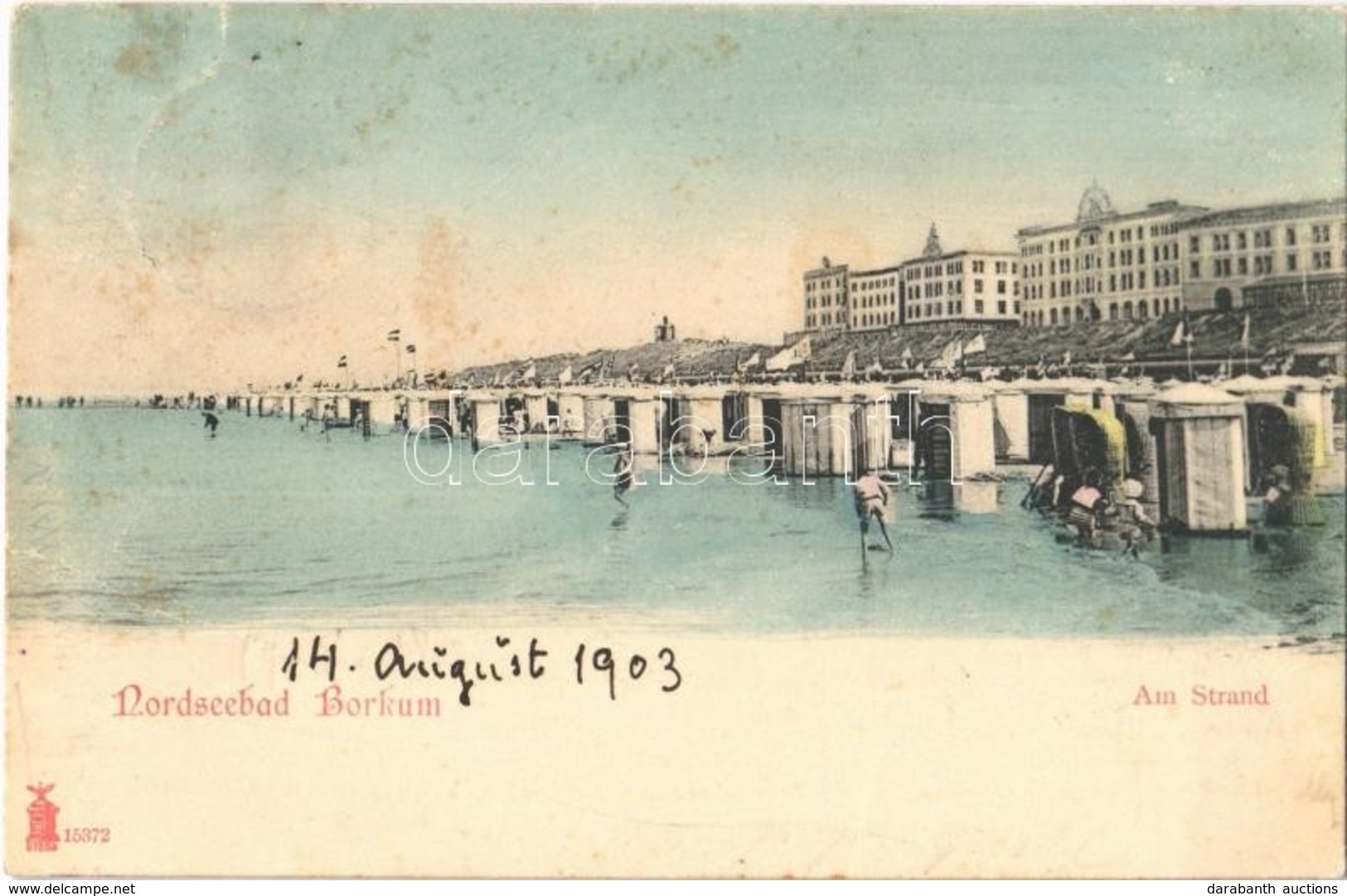 T3 1903 Borkum, Nordseebad Borkum, Am Strand / Beach, Bathers. M. Glückstadt & Münden (EB) - Non Classés