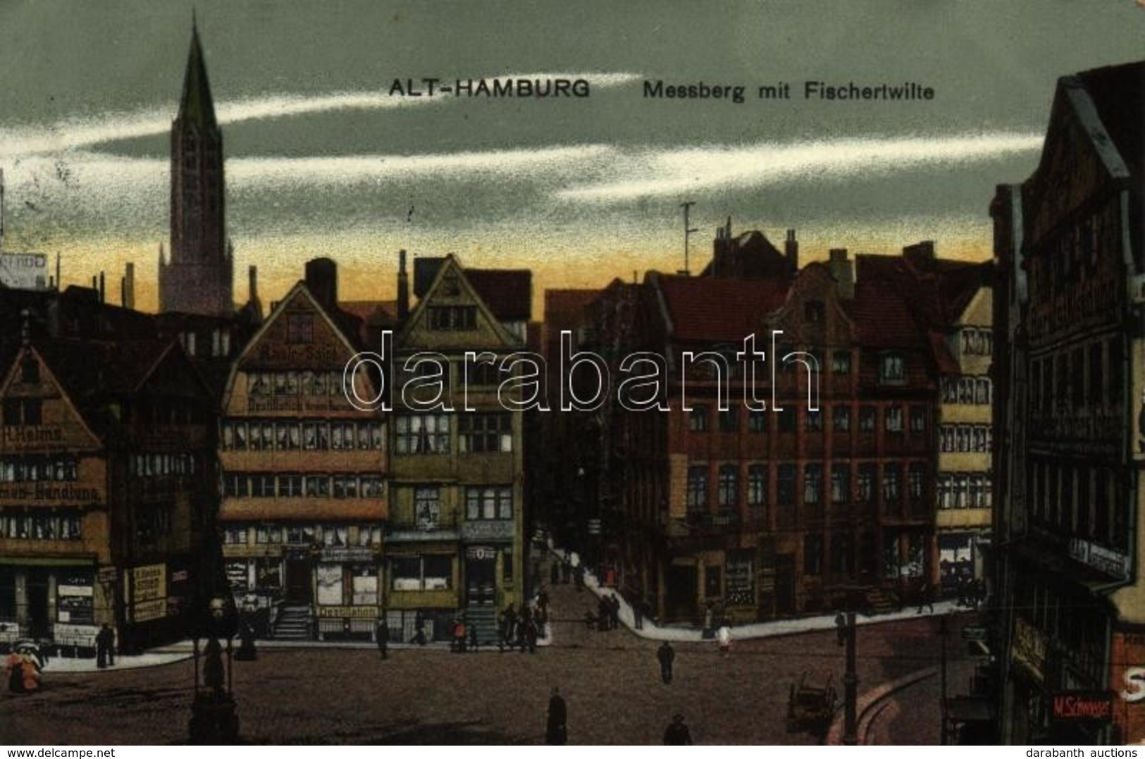 T2/T3 1912 Hamburg, Alt-Hamburg; Messberg Mit Fischertwilte. Verlag Arthur Friedrich / Street View, Shops (EK) - Ohne Zuordnung