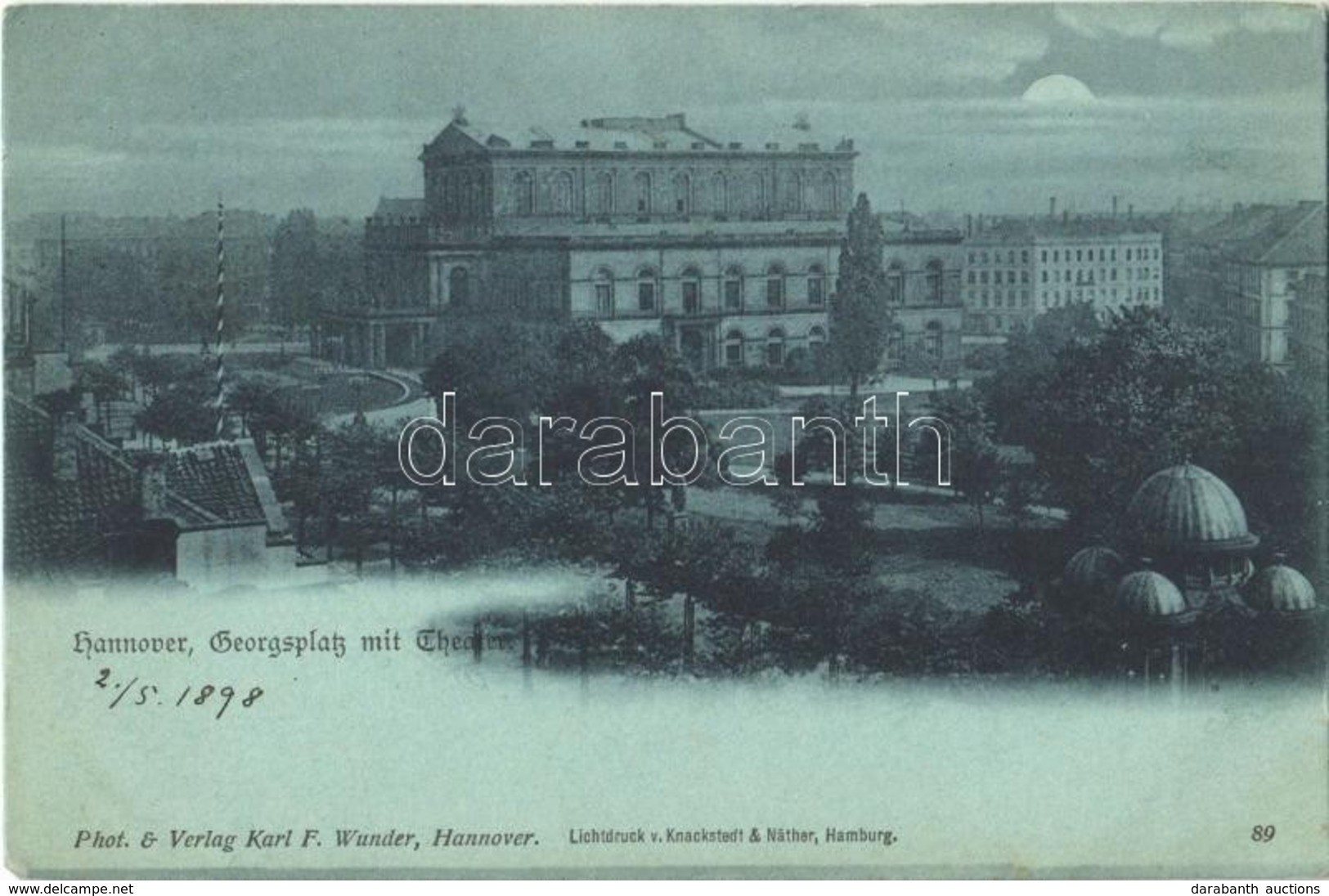 * T2/T3 1898 Hannover, Georgsplatz Mit Theater / Theatre, Square. Phot. & Verlag Karl F. Wunder (EK) - Non Classés