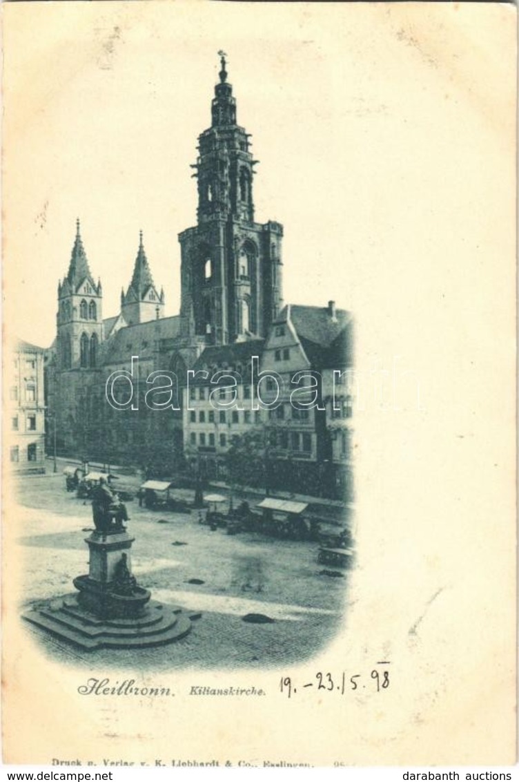 * T4 1898 Heilbronn, Kilianskirche / Church, Market Vendors (cut) - Non Classés