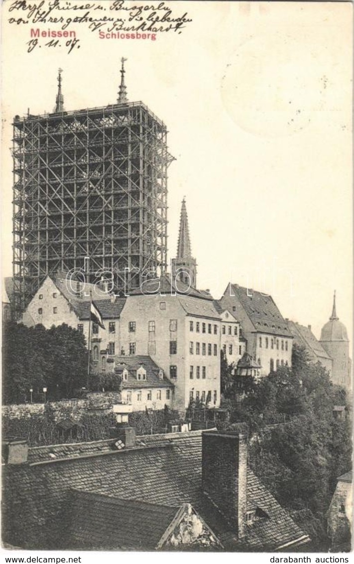 T2/T3 1907 Meissen, Schlossberg / Castle Hill, Cathedral Renovation. Verlag Reinhard Rothe (EK) - Ohne Zuordnung