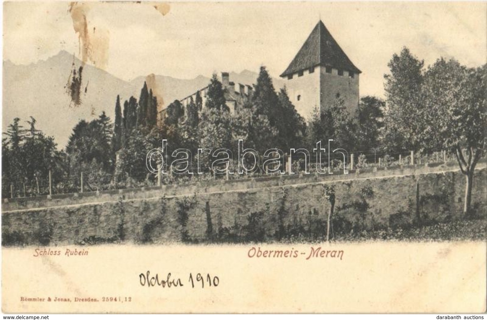 * T2/T3 1910 Obermais, Maia Alta (Meran, Merano; Südtirol); Schloss Rubein / Castle (fl) - Sonstige & Ohne Zuordnung