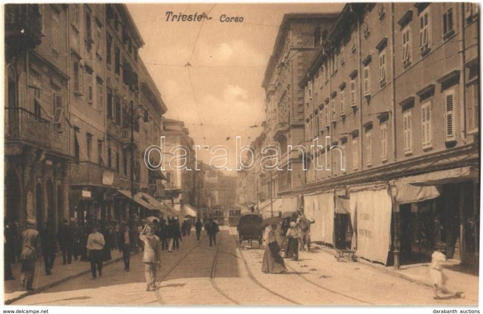 * T1/T2 Trieste, Corso / Street View With Trams And Shops - Sonstige & Ohne Zuordnung