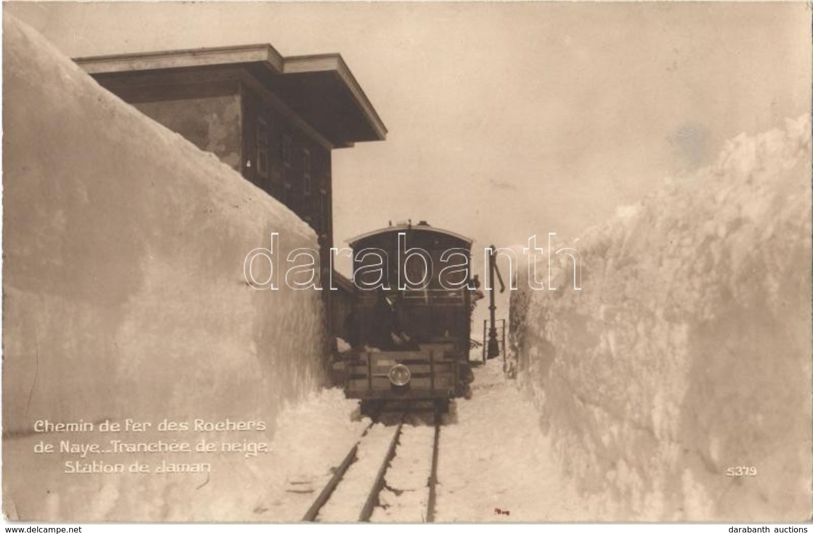 T2 1914 Rochers De Naye, Chemin De Fer, Tranchée De Neige, Station De Jaman / Railway Station In Snow Trench, Train - Autres & Non Classés