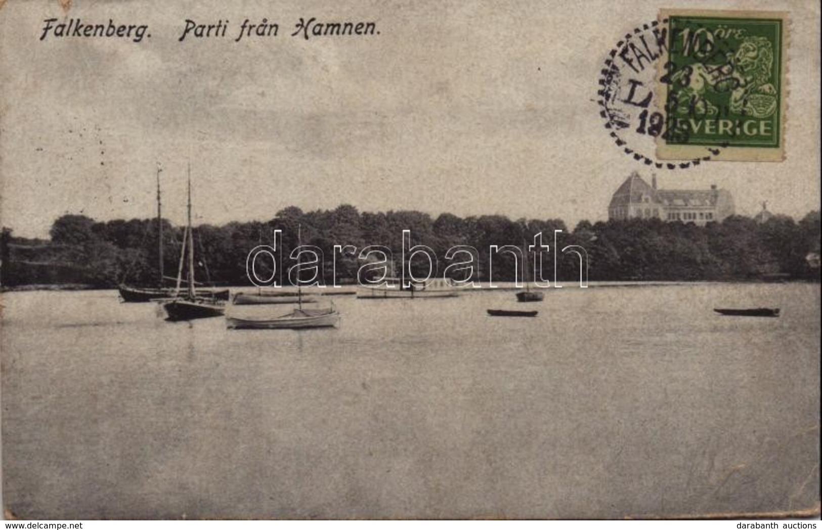 T3 1923 Falkenberg, Parti Fran Hamnen / Port, Sailboats. TCV Card (EB) - Autres & Non Classés