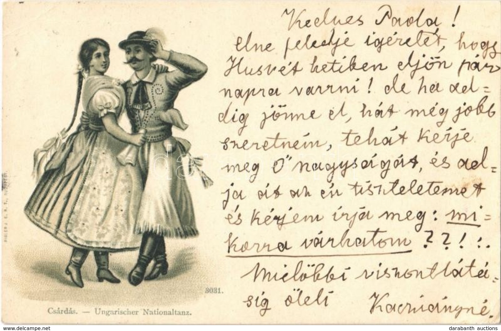 * T3 Csárdás / Ungarischer Nationaltanz / Hungarian Folklore, Dance. Rigler J.E. Rt. 3031. Litho (Rb) - Ohne Zuordnung