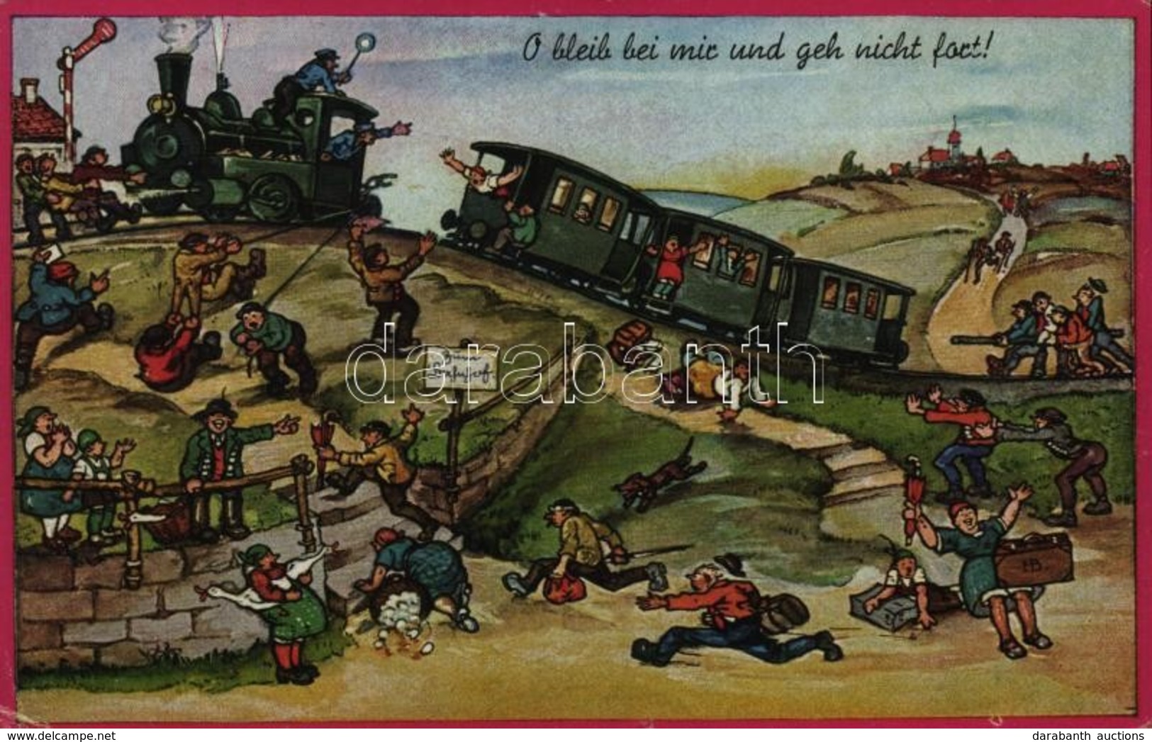 T2/T3 O Bleib Bei Mir Und Geh Nicht Fort! / German Humour With Train, Locomotive + '1941 Feldpost' (EK) - Non Classés