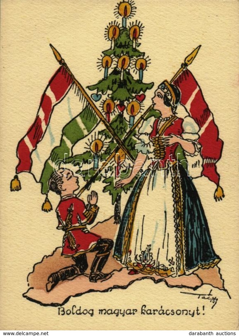 ** T1 Boldog Magyar Karácsonyt! / Hungarian Irredenta Christmas Art Postcard S: Pálffy - Non Classés