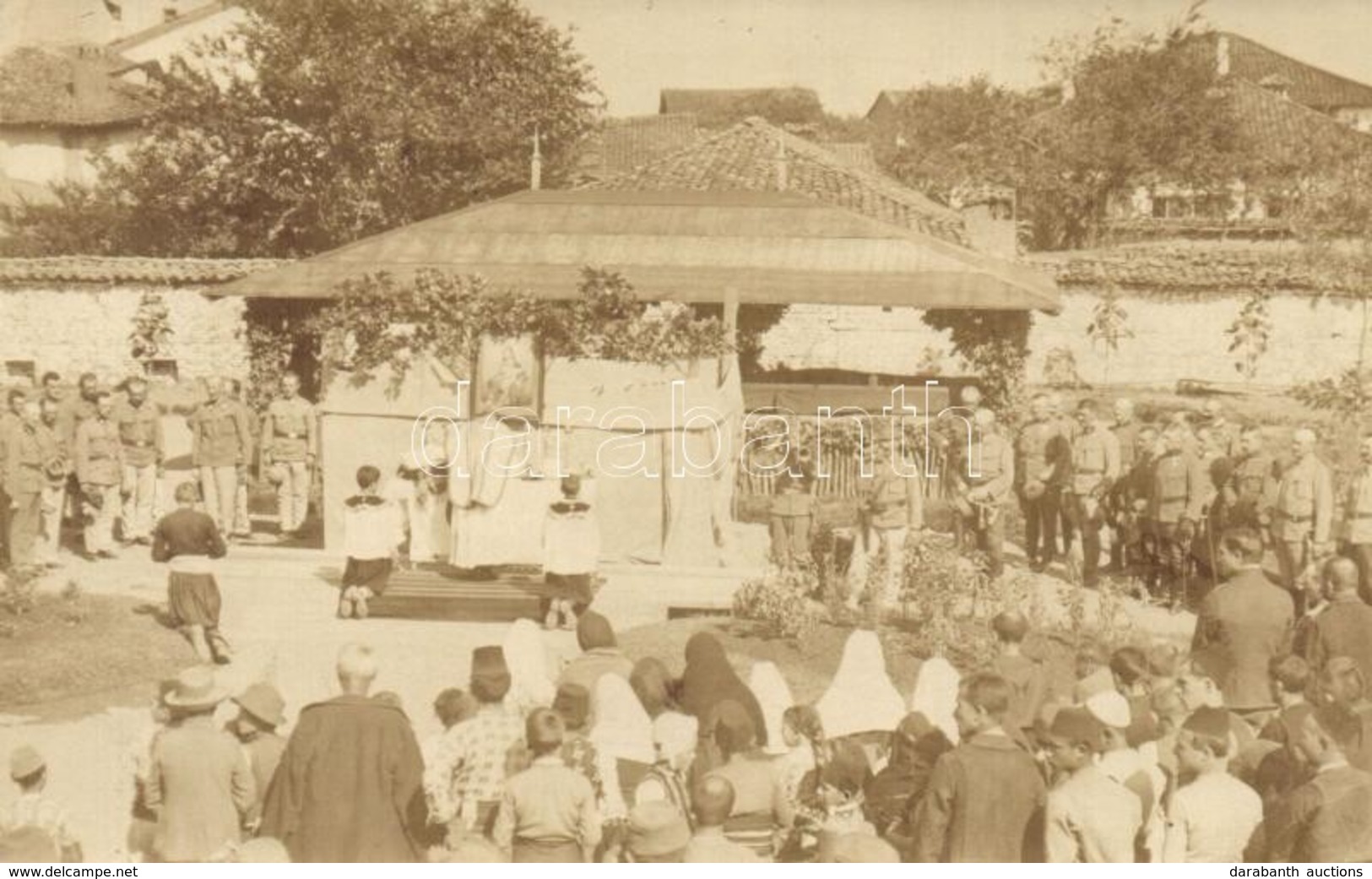 * T2/T3 Feldmesse Im Garten Der Ofz. Menage Der Feldbahn No. 3. Zu Ehren Des König Geburtstags / Tábori Mise A Király Sz - Zonder Classificatie