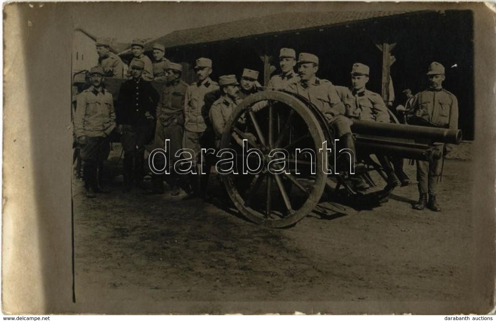 ** T2/T3 15 Cm-es ágyú Szállítás Közben Katonákkal / WWI Austro-Hungarian K.u.K. Military, 15 Cm Caliber Cannon With Sol - Ohne Zuordnung