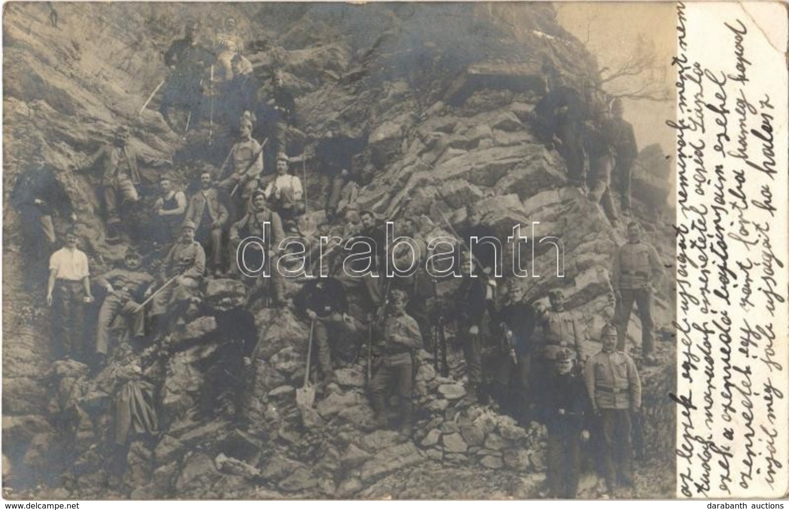 T2/T3 1913 Osztrák-magyar Katonák Csoportképe Ledenicében (Kotor) / Austro-Hungarian K.u.K. Military, Soldiers Group Pho - Ohne Zuordnung