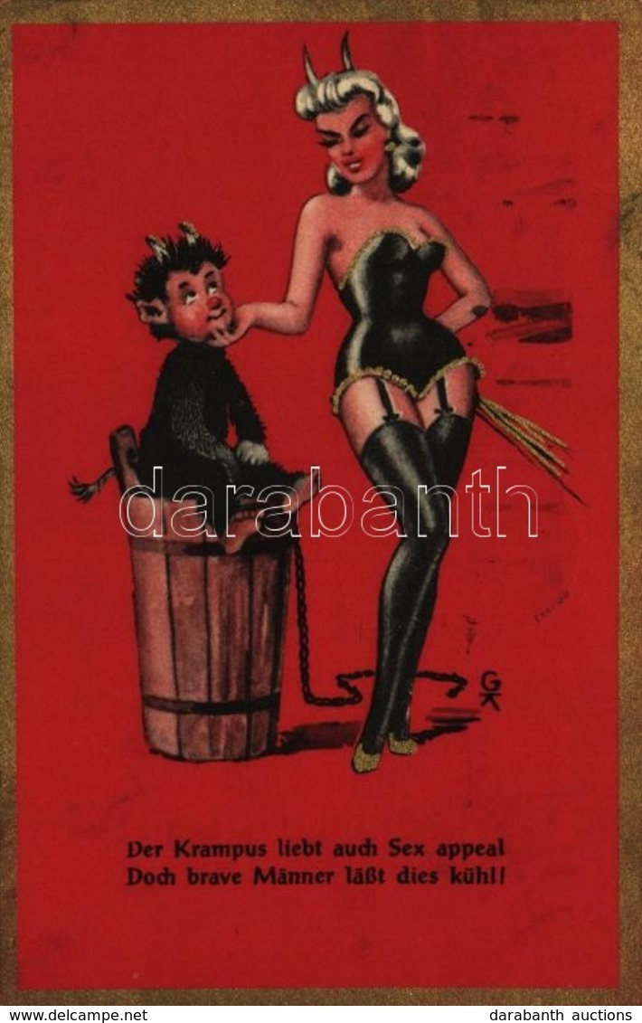 T2/T3 1969 Der Kampus Liebt Auch Sex Appeal, Doch Brave Männer Lässt Dies Kühl! / Erotic Krampus Greeting Art Postcard ( - Ohne Zuordnung