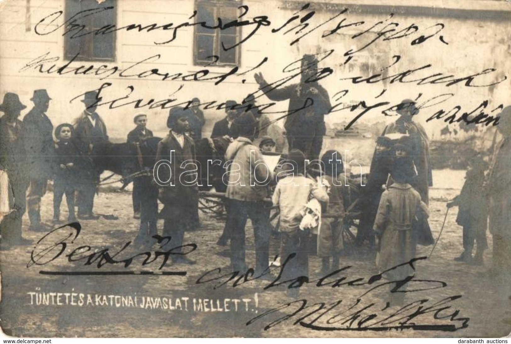 T2/T3 Tüntetés A Katonai Javaslat Mellett / Hungarian Children Protesting Against A Military Proposal (EK) - Non Classés