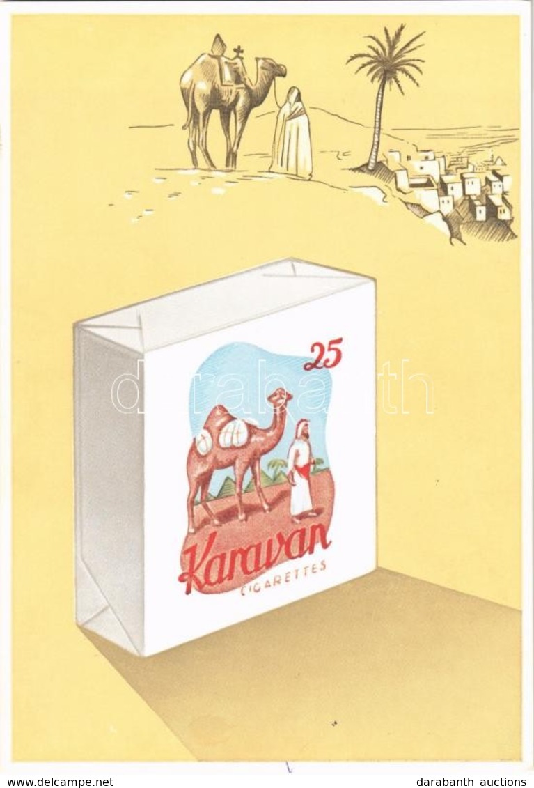 ** T1/T2 Karaván Cigaretta Reklám / Karaván Cigarettes Advertisement Card - Ohne Zuordnung