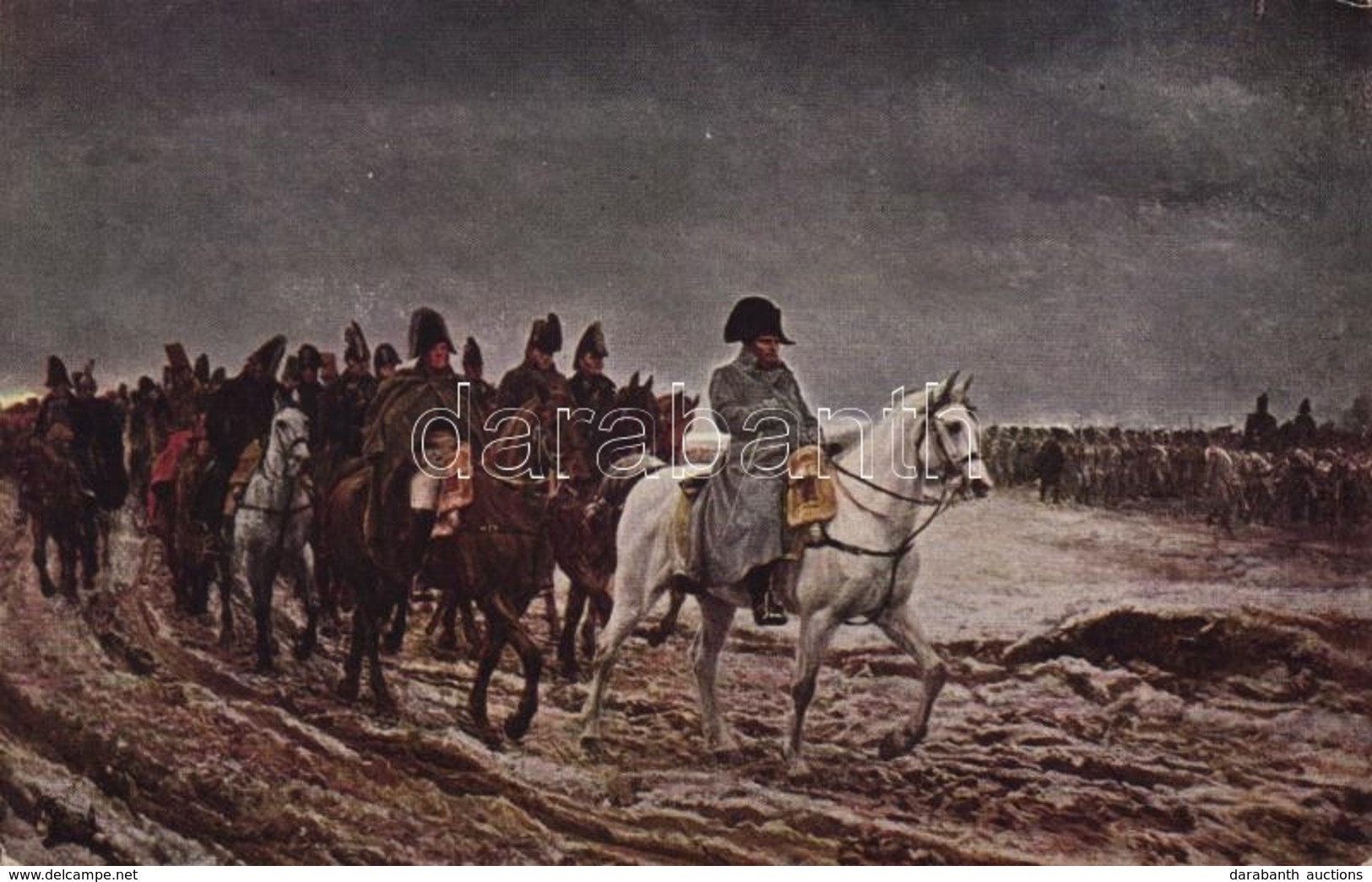 ** T2/T3 Campagne De France / The French Campaign Of 1814, Napoleon With His Soldiers, Art Postcard S: Jean-Louis E. Mei - Non Classés