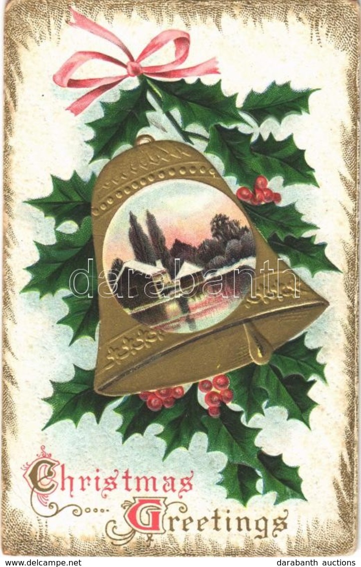 T2/T3 1911 Christmas Greetings. Bell, Emb. Litho (EK) - Ohne Zuordnung