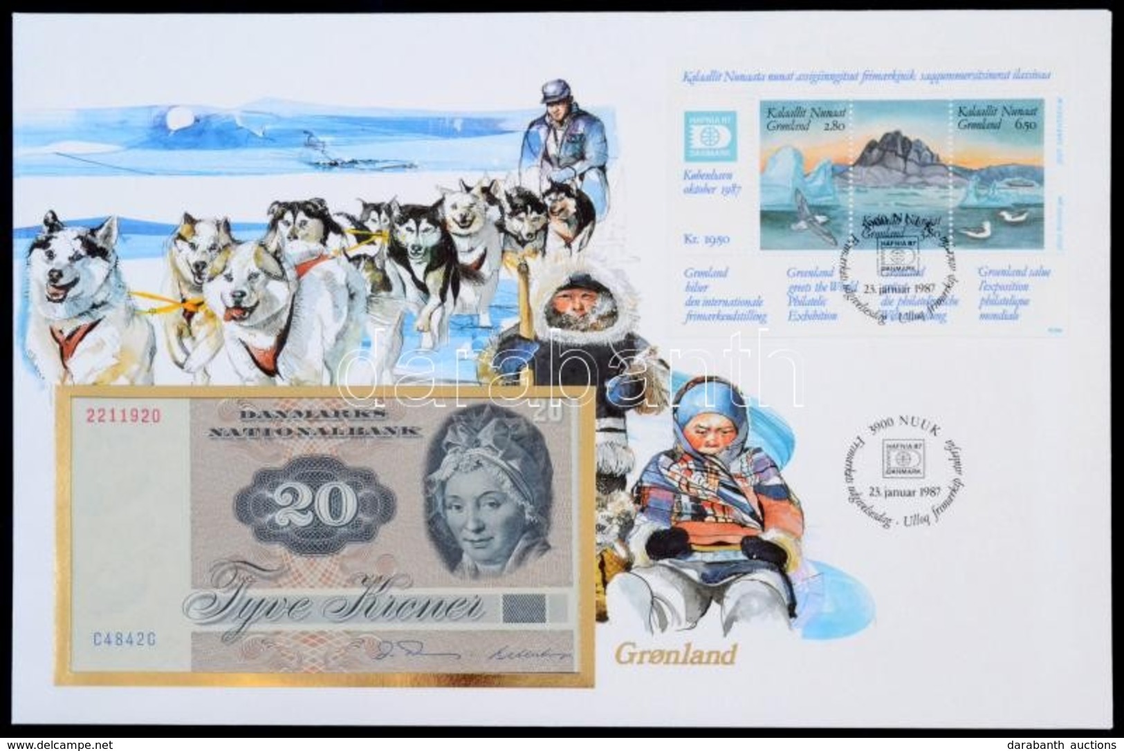 Dánia 1972. 20K Borítékon Grönlandi Bélyeggel, Bélyegzéssel T:I Denmark 1972. 20 Kroner In Envelope With Greenlandic Sta - Non Classés