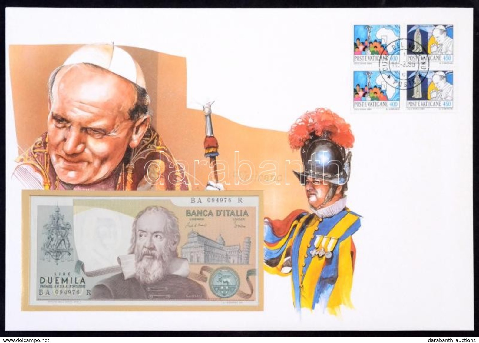 Vatikán 1983. 2000L Felbélyegzett Borítékban, Bélyegzéssel T:I 	
Vatican 1983. 2000 Lire In Envelope With Stamp And Canc - Non Classés