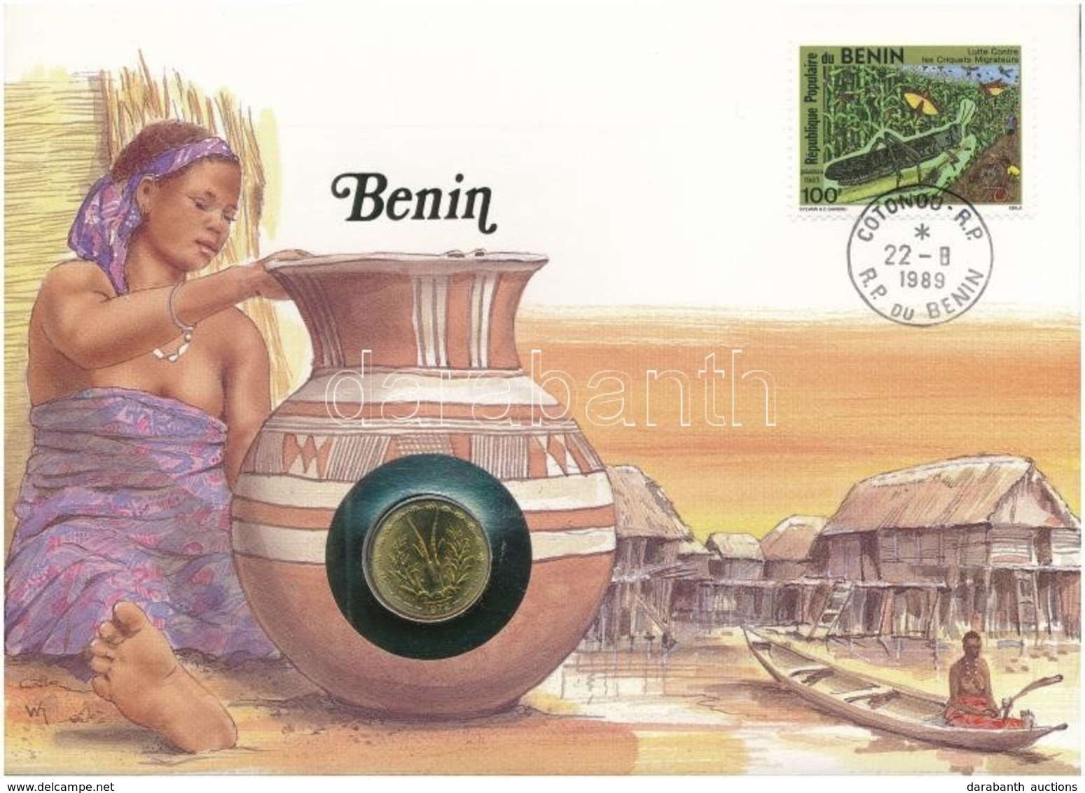 Benin Felbélyegzett Borítékban, Bélyegzéssel, Benne Nyugat Afrikai Államok 1972. 5Fr, Német Nyelvű Leírással T:1
Benin I - Ohne Zuordnung