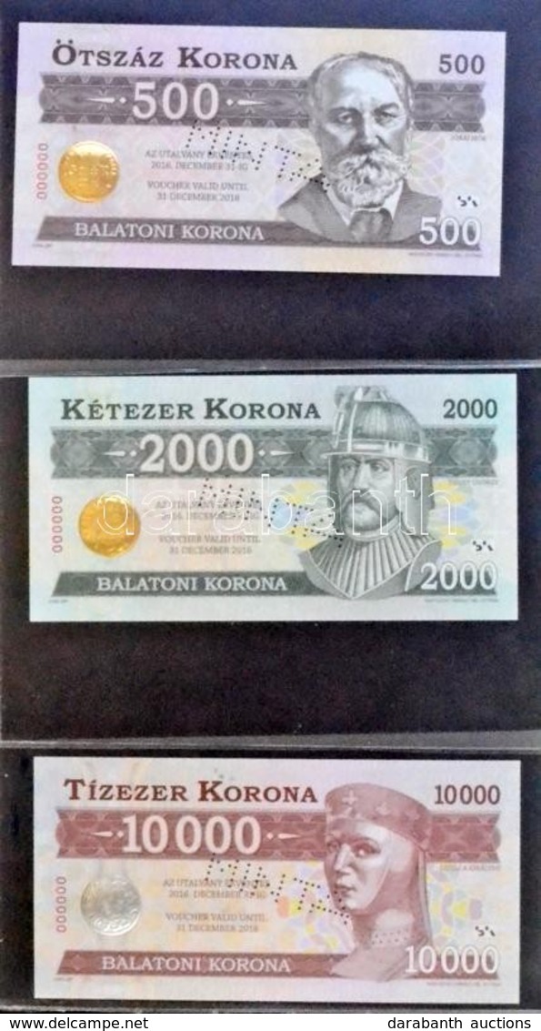 2012. 500K 'Balatoni Korona' Helyi Pénz, '000000' Sorszámmal + 2012. 1000K 'Balatoni Korona' Helyi Pénz, '000000' Sorszá - Ohne Zuordnung