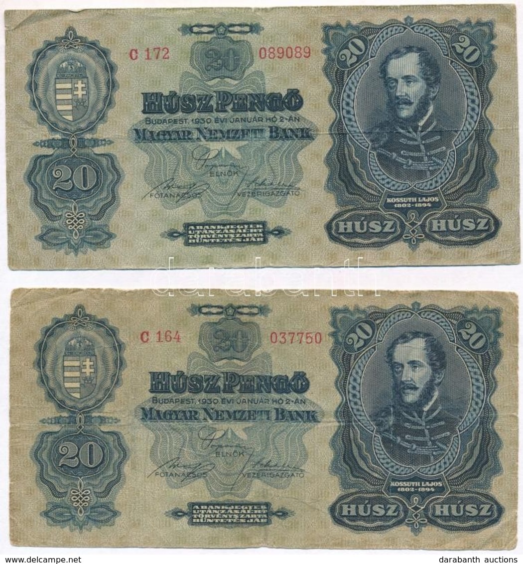 1930. 20P (2x) T:III,III- - Ohne Zuordnung