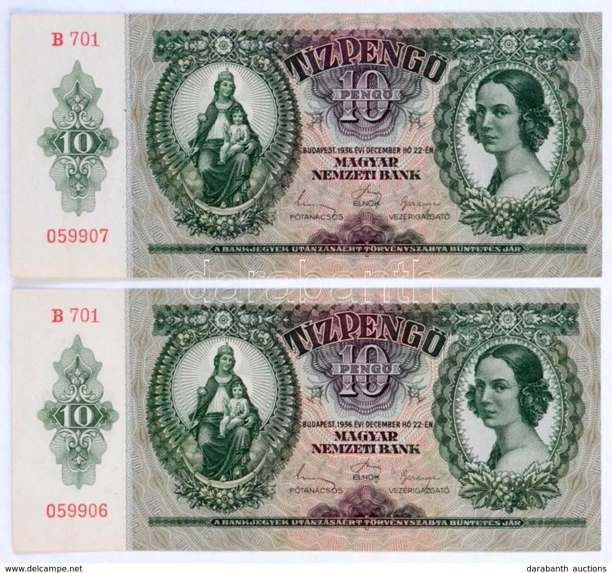 1936. 10P (2x) Sorszámkövetők T:I
Adamo P9 - Zonder Classificatie