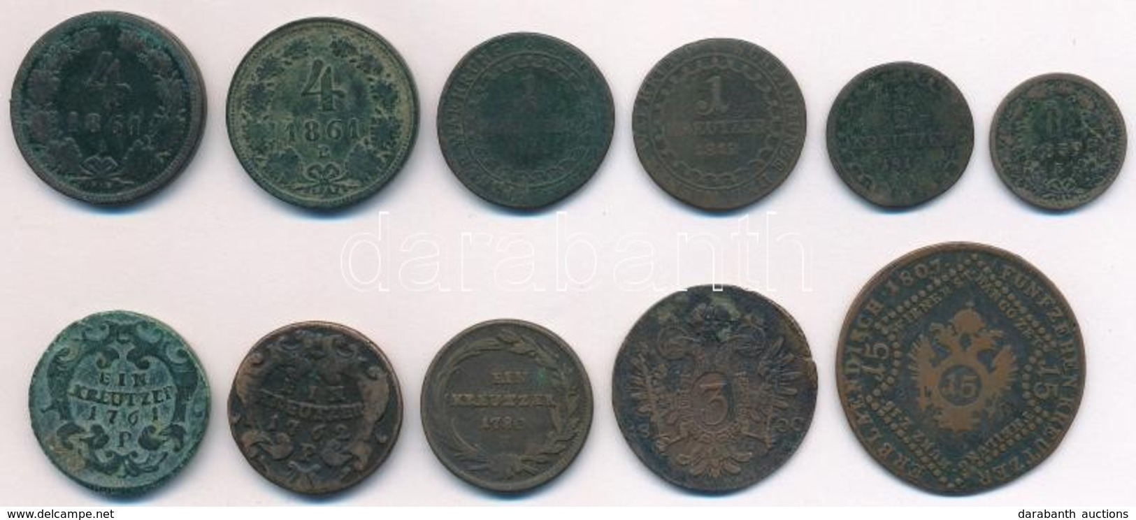 1761-1861. 1-15kr (11xklf) T:2-3 - Ohne Zuordnung