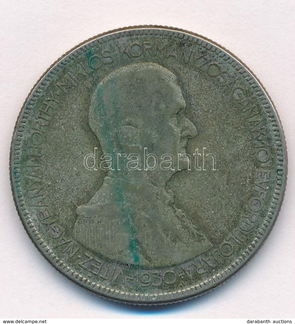 1930. 5P Ag 'Horthy Jobbra' T:3- Patina Adamo P8 - Ohne Zuordnung