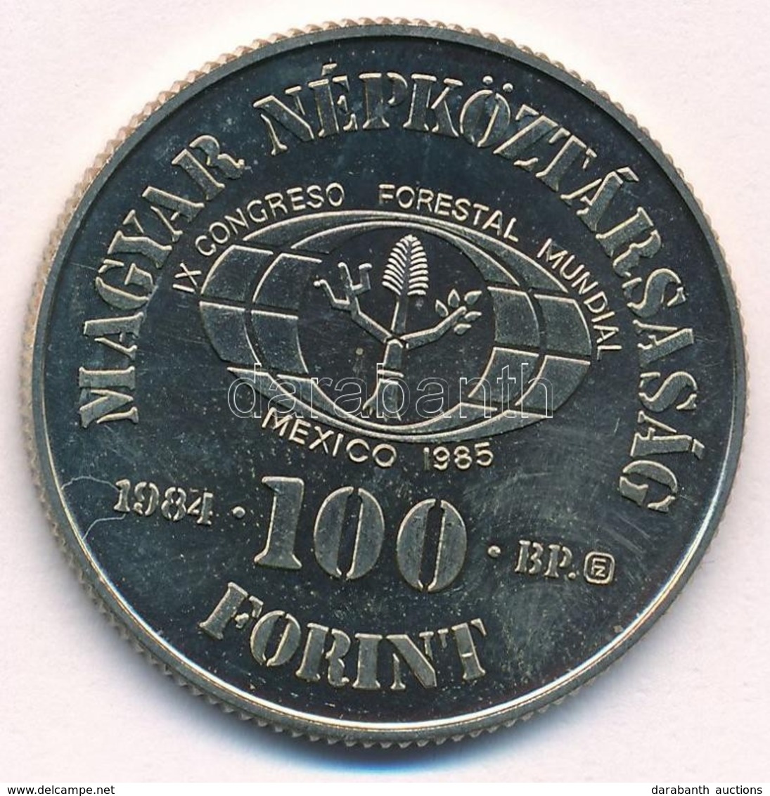 1984. 100Ft Cu-Ni 'FAO III.' Jelzett Próbaveret T:BU 
Hungary 1984. 100 Forint 'FAO III.' Marked Trial Strike C:BU Adamo - Ohne Zuordnung