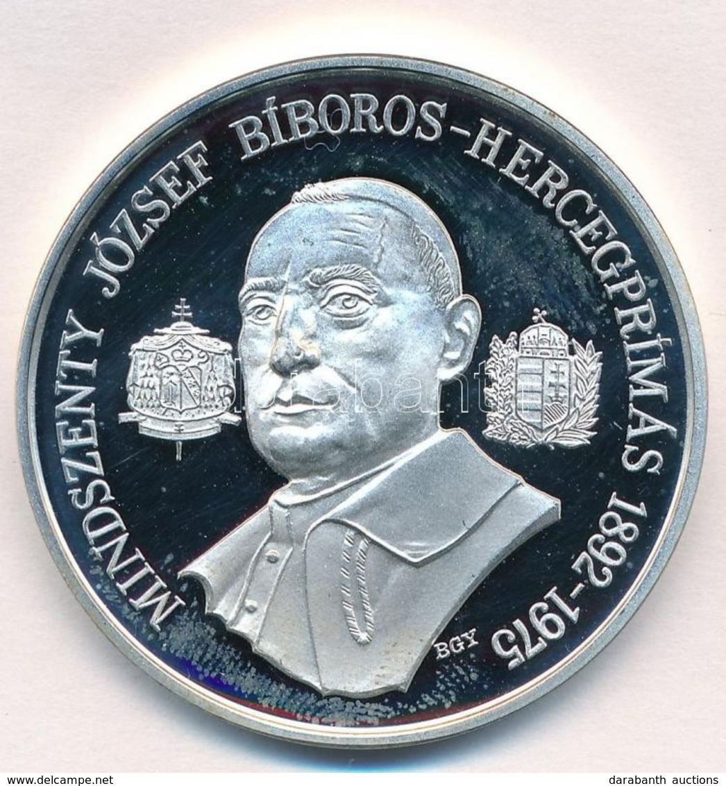 Bognár György (1944-) 1991. 'Mindszenty József Bíboros-hercegprímás 1892-1975' Jelzett Ag Emlékérem, Dísztokban, Tanúsít - Ohne Zuordnung