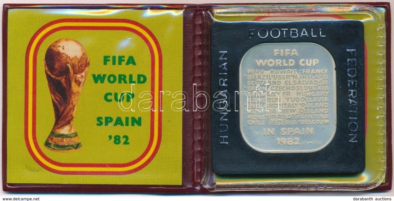 1982. 'FIFA-Football VB Spanyolország' Ag Emlékérem, Eredeti Tokban (35g/0.925/36x41mm) T:1 Eredetileg PP - Ohne Zuordnung