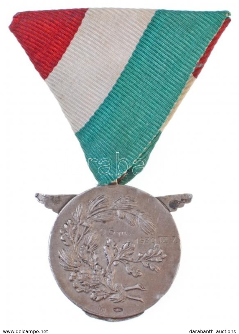 1930. 'PLE (Polgári Lövész Egylet) - BPV' Jelzett Ag Sport Díjérem, Mellszalaggal (15,73g/0.800/33x36mm) T:2 Több Ph. - Ohne Zuordnung