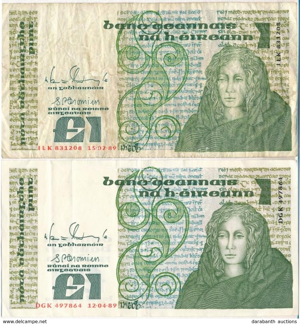 Írország 1989. 1Ł (2x) T:III
Ireland 1989. 1 Pound (2x) C:F - Non Classés