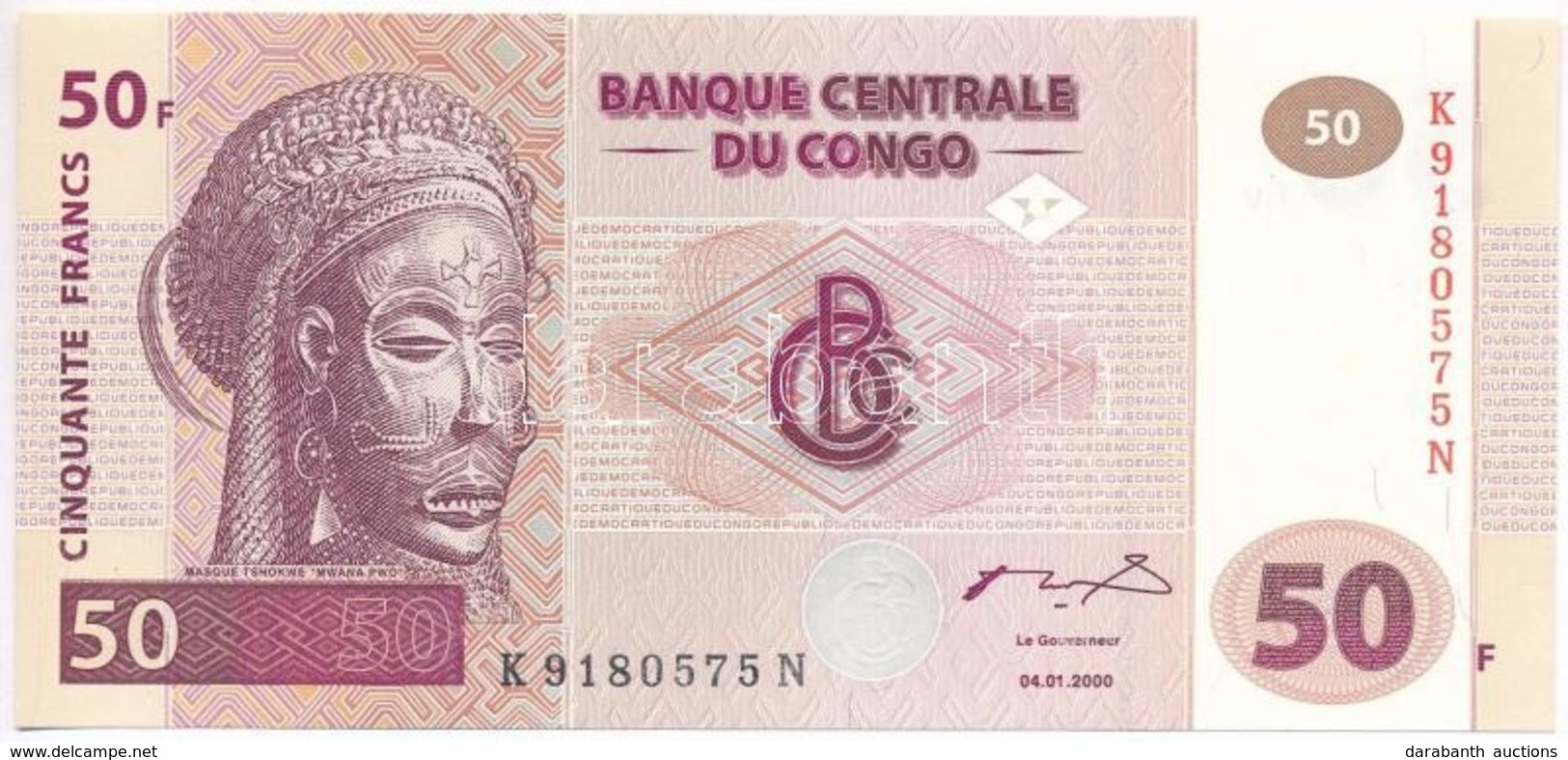 Kongó 2000. 50Fr T:I
Congo 2000. 50 Francs C:UNC - Ohne Zuordnung