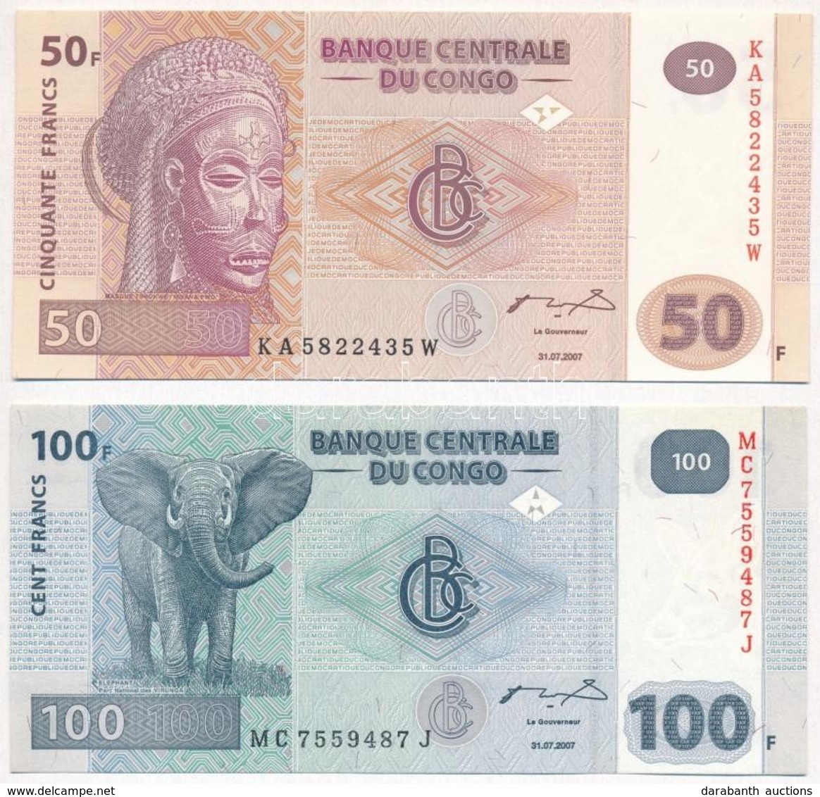 Kongó 2007. 50Fr + 100Fr T:I
Congo 2007. 50 Francs + 100 Francs C:UNC - Ohne Zuordnung