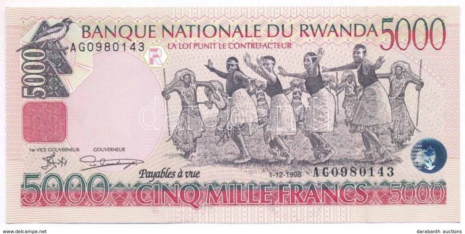 Ruanda 1998. 5000Fr T:I
Rwanda 1998. 5000 Francs C:UNC - Ohne Zuordnung