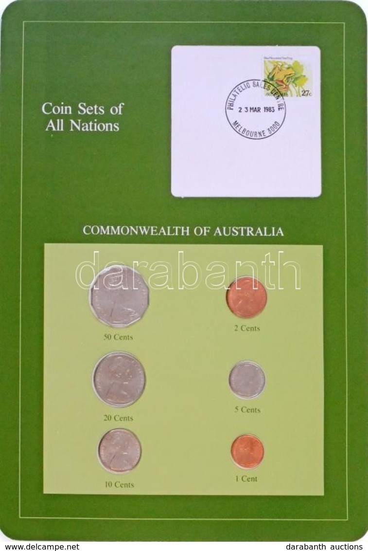 Ausztrália 1982-1983. 1c - 50c (6xklf), 'Coin Sets Of All Nations' Forgalmi Szett Felbélyegzett Kartonlapon T:1,1- 
Aust - Non Classés