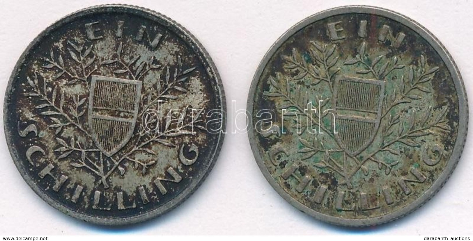 Ausztria 1925. 1Sch Ag (2x) T:2,2- Patina 
Austria 1925. 1 Schilling Ag (2x) C:XF,VF Patina - Ohne Zuordnung