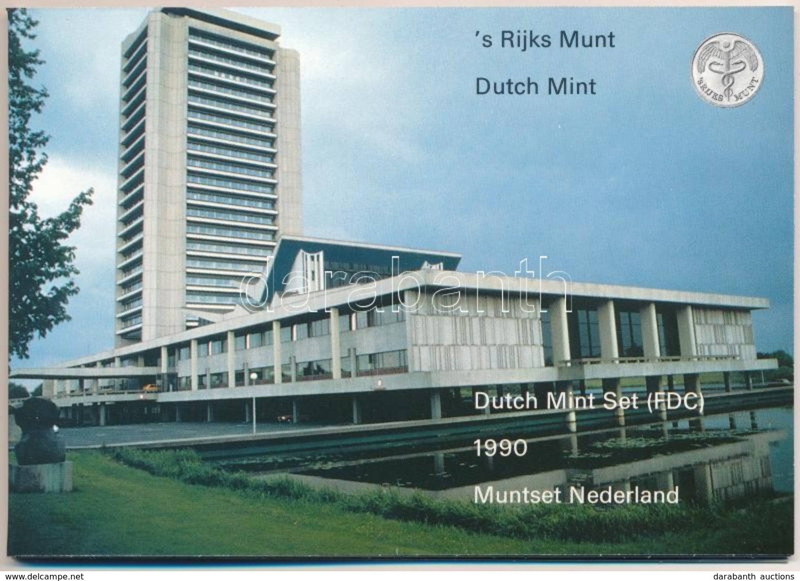 Hollandia 1990. 5c-5G (6xklf) + 'Noord Brabant' Emlékérem Forgalmi Sor Karton Dísztokban T:1 Netherlands 1990. 5 Cents - - Non Classés