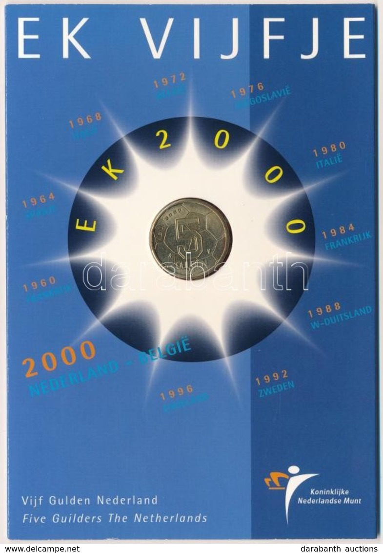Hollandia 2000. 5G 'Labdarúgó EB' Karton Dísztokban T:BU Netherlands 2000. 5 Gulden 'European Football Championship' Coi - Ohne Zuordnung