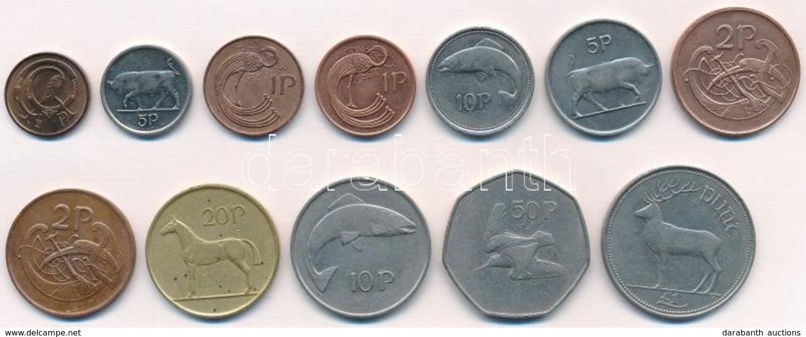 Írország 1970-1996. 1/2p-1Ł (12xklf) T:1-,2
Ireland 1970-1996. 1/2 Penny - 1 Pound (12xdiff) C:AU,XF - Non Classés