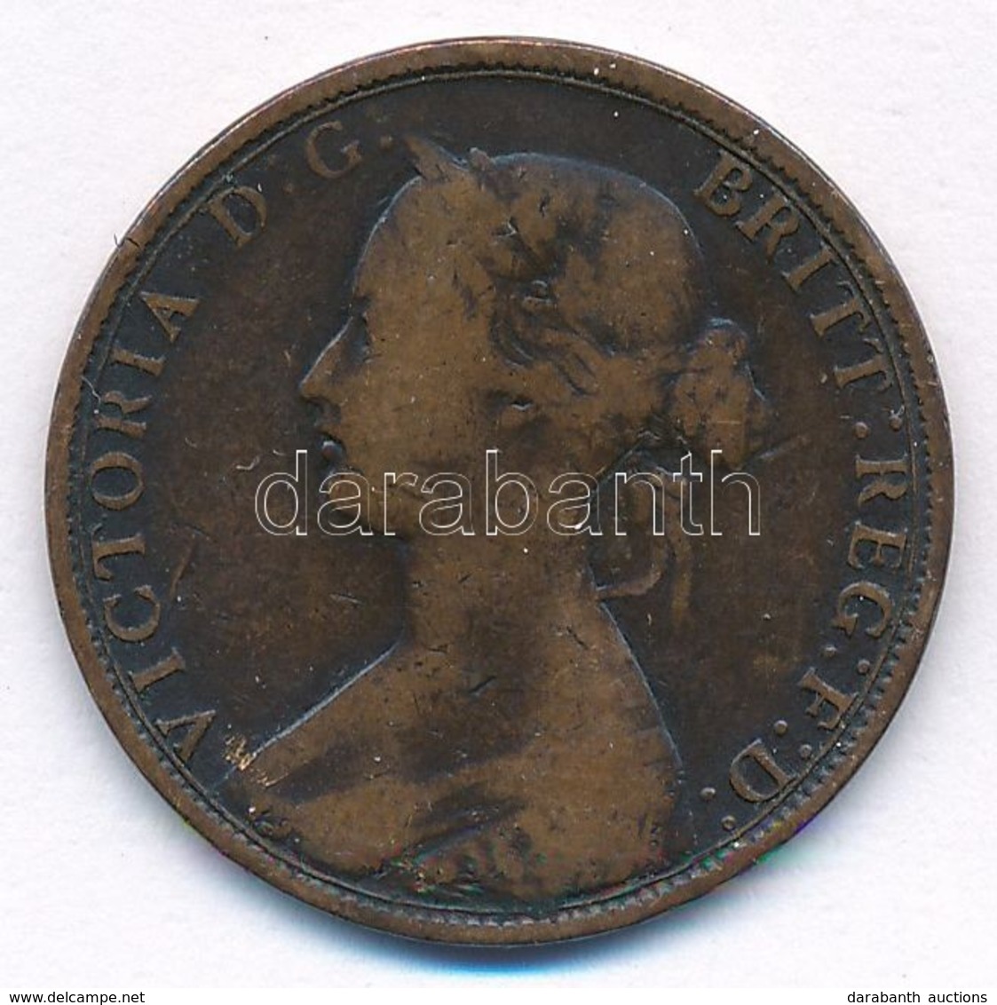 Nagy-Britannia 1862. 1/2p Br 'Viktória' T:3 Ph.
Great Britain 1862. 1/2 Penny Br 'Victoria' C:F Edge Error
Krause KM#748 - Non Classés