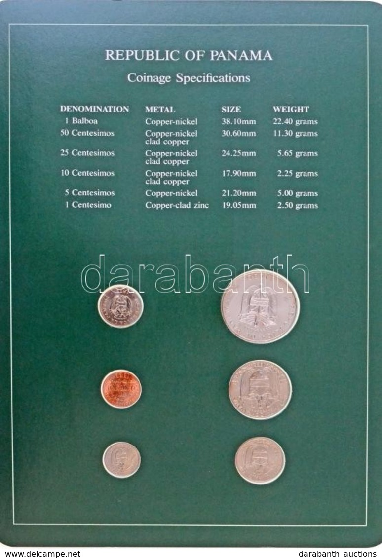 Panama 1979-1981. 1c - 1B (6xklf), 'Coin Sets Of All Nations' Forgalmi Szett Felbélyegzett Kartonlapon T:1, 2
Panama 197 - Ohne Zuordnung