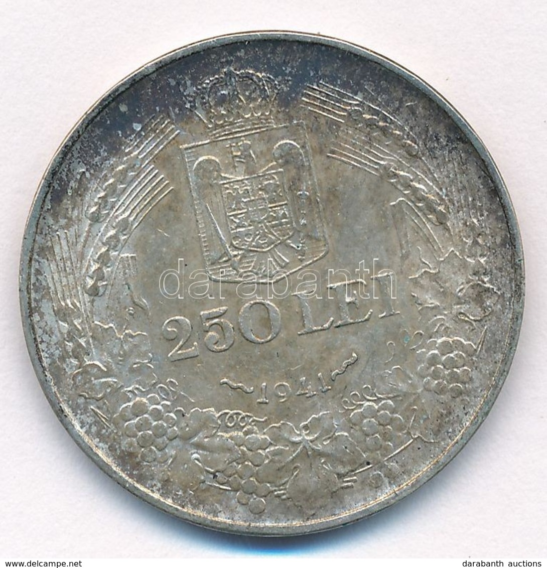 Románia 1941. 250L Ag T:2 Patina
Romania 1941. 250 Lei Ag C:XF Patina - Ohne Zuordnung