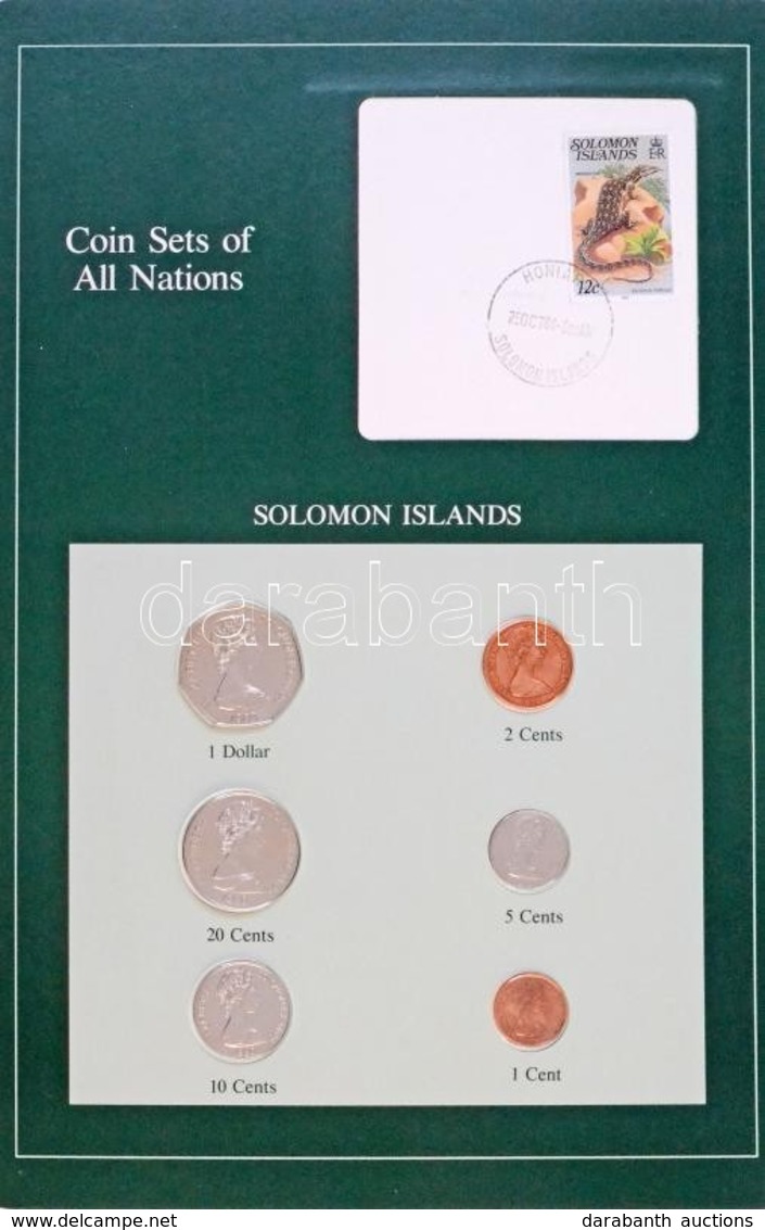 Salamon-szigetek 1978-1980. 1c - 1$ (6xklf), 'Coin Sets Of All Nations' Forgalmi Szett Felbélyegzett Kartonlapon T:1,1-
 - Ohne Zuordnung