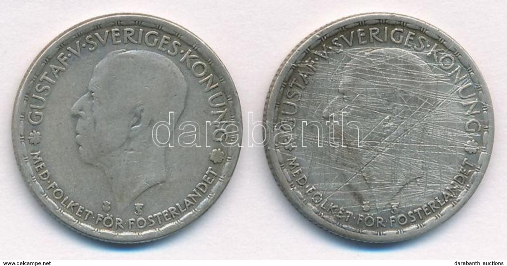 Svédország 1946TS-1950TS 1Kr Ag (2xklf) 'V. Gusztáv' T:2-,3 Karc, Patina
Sweden 1946TS-1950TS 1 Krona Ag (2xdiff) 'Gusta - Ohne Zuordnung