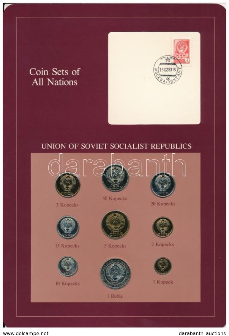 Szovjetunió 1979. 1k-1R (9xklf), 'Coin Sets Of All Nations' Forgalmi Szett Felbélyegzett Kartonlapon T:1
Soviet Union 19 - Non Classés
