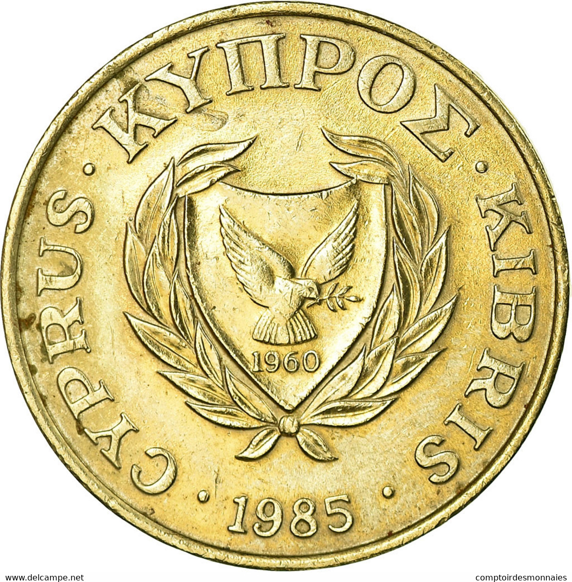 Monnaie, Chypre, 5 Cents, 1985, TB+, Nickel-brass, KM:55.2 - Cipro